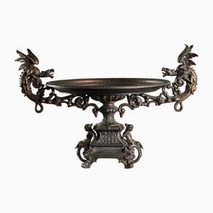 Metal Centerpiece with Winged Dragons