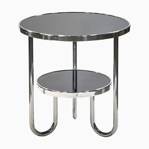 Petite Table Bauhaus en Chrome Noir de Kovona, Tchéquie, 1970s