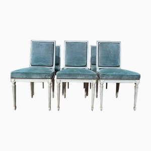 Louis XVI Style Rinck Chairs in Re-Fielded Wood, Set of 6