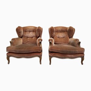 Juego de sillones de orejas estilo Luis XV