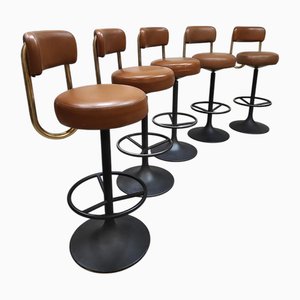 Vintage Swedish Cobra Bar Stools by Börje Johanson, 1960s, Set of 5