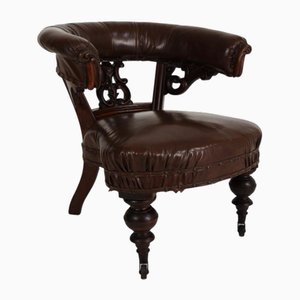 Butaca antigua de cuero de Robson & Son
