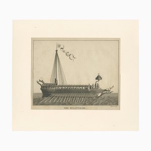 Gravure Antique de la Barge Venetian State, 1802