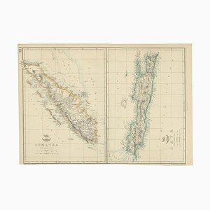 Mapa antiguo de Sumatra y Java de Weller, 1860
