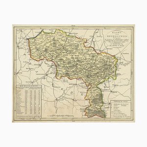 Mapa antiguo de la región de Henegouwen de Veelwaard, 1840
