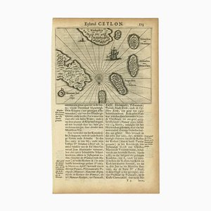 Mapa antiguo de las islas cercanas a Ceilán de Baldaeus, 1672