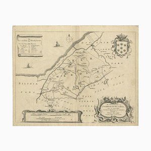 Antique Map of the Region of Ferwerderadeel by Schotanus, 1664
