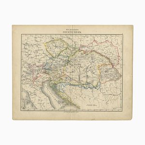 Antique Map of the Austrian Empire by Petri, 1873