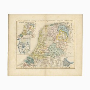 Antique Map of the Netherlands in 1648, 1855