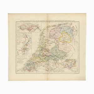 Antique Map of the Netherlands in 1740 by Mees, 1857