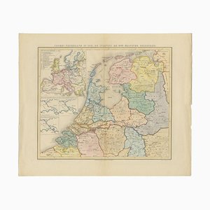 Mapa antiguo de los Países Bajos en 1811 de Mees, 1858