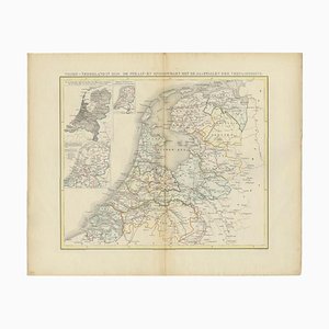 Antique Map of the Netherlands in 1859 by Mees, 1861