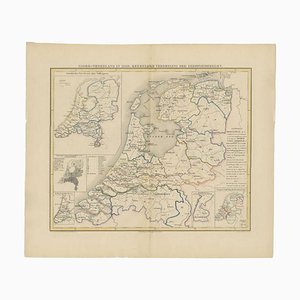 Antique Map of the Netherlands in 1860 by Mees, 1862