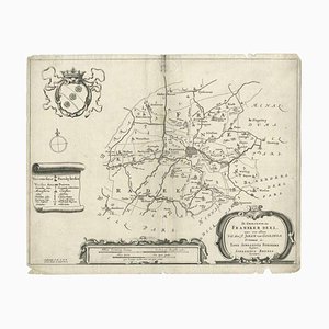 Mapa antiguo de la región de Franekeradeel, 1664
