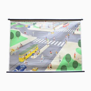 Póster de tráfico Mid-Century de Bernt Rösel para Tellus Verlag, años 50