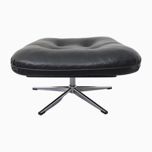 Black Skai Leather Ottoman, Germany, 1960s