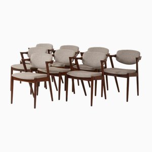 Model 42 Chairs in Rosewood by Kai Kristiansen for Schou Andersen, Denmark, 1960s, Set of 8