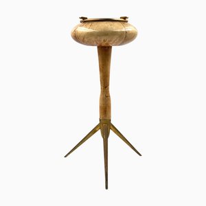 Cream Parchment Floor Ashtray by Aldo Tura, Italy, 1950s