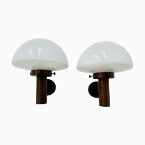 Glass Globe Wall Sconces attributed to Lisa Pape, Sweden, 1970s, Set of 2