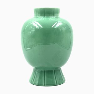 Vase Art Déco en Céramique Verte par Paul Millet pour Sevres, France, 1930s