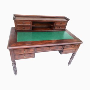 Secreter victoriano antiguo con sección superior, siglo XIX. Juego de 2