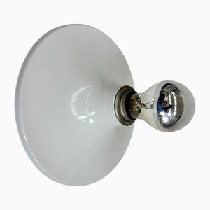 Mid-Century White Aluminium Disc Wall Lamp, 1970s