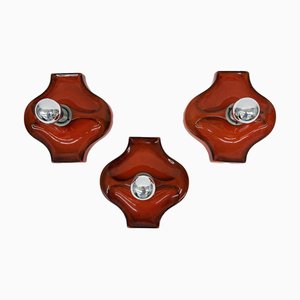 Ceramic Wall Lamps, 1970s, Set of 3