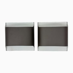 Appliques Murales Modèle 2031 en Aluminium Laqué par Rolf Krüger & Dieter Witte pour Staff Leuchten, 1970s, Set de 2