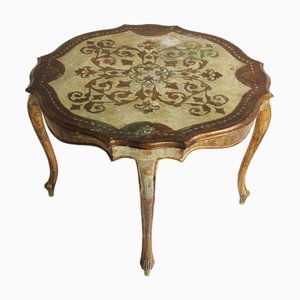 Italienischer florentinischer Vintage Couchtisch aus vergoldetem Holz, 1950