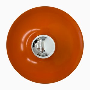 Lampe Disque Mid-Century Space Age Orange de Honsel, 1970s