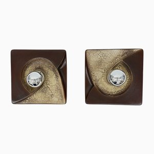 Ceramic Wall Sconces from Pan Ceramic, 1970s, Set of 2