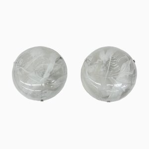 Murano Glass Flush Mounts from Hillebrand, 1970s, Set of 2