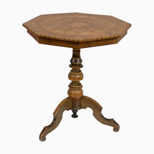 Octagonal Center Table with Inlays from Rolo, 19th Century