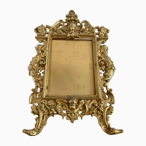 Cadre Rococo en Bronze Doré, 19ème Siècle