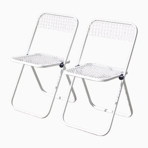 Steel Wire Cornedo Folding Chairs from Talin, Italy, 1980s, Set of 2