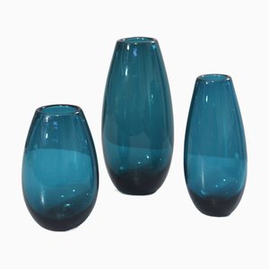 Blown Glass Vases attributed to Karl Friedrich, Germany, 1960s, Set of 3