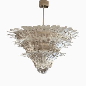 Murano Glass 3-Tier Chandelier with Chrome Fittings