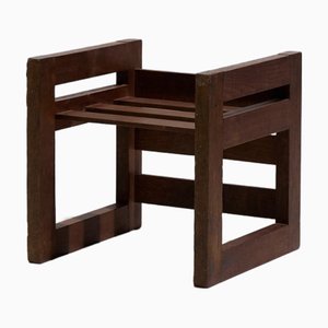 Wooden 3-Position Stool by Marcel Gascoin, 1950s
