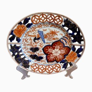 Antique Japanese Oval Imari Plate, 1900s