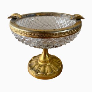 Gilt Bronze and Crystal Ashtray attributed to Baccarat, 1920s