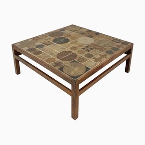 Table Basse en Céramique et Merisier par Tue Poulsen pour Haslev Mobelsnedkeri, 1960s