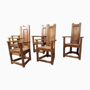 Vintage Church Chairs, 1950s, Set of 6