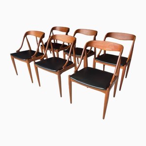 Mid-Century Danish Model 16 Dining Chairs in Teak by Johannes Andersen for Uldum Møbelfabrik, Set of 6