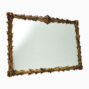 Miroir en Bois Doré, Italie, 1950s