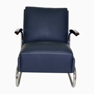 Poltrona cantilever S 411 in acciaio cromato di Thonet, anni '30