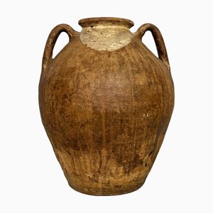 Jarrón Mid-Century de terracota con asas, años 50