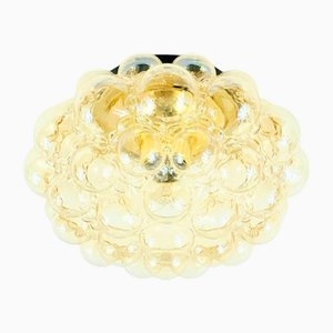 Large Mid-Century Modern Amber Bubble Glass Flush Mount by Helena Tynell for Limburg, Germany, 1970s