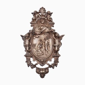 Baptême du Christ en Cuivre Plaqué Argent, 19ème Siècle