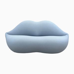 Sofá Lips en gris de Gufram Bocca para Studio 65