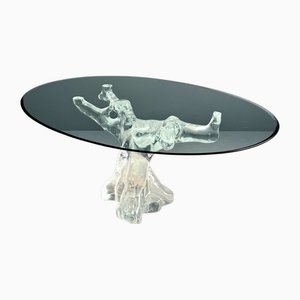 Sculptural Translucent Acrylic Resin Tree Dining Table by Alberto Rocchi, Italy, 1980s
